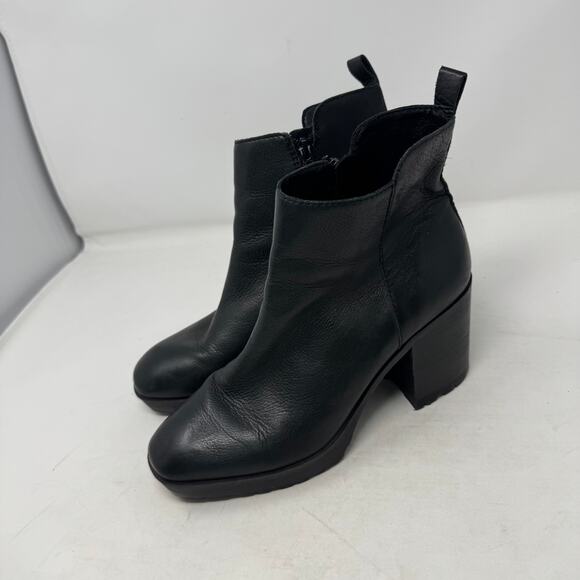 Lucky Brand Women’s Size 9.5 Black Leather Block Heel Ankle Boots Booties - Picture 14 of 14